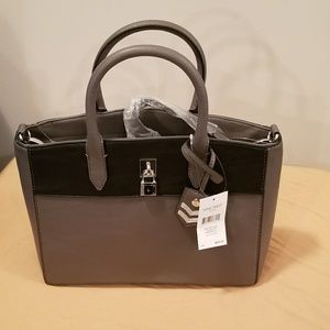 Nine West Blithe Satchel black and gray. FIRM
